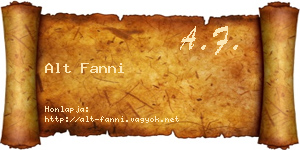 Alt Fanni névjegykártya